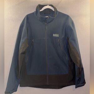 NRA Men's Blue and Black Jacket size large full zip